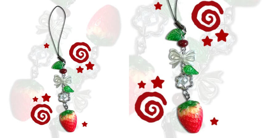 Strawberry Phone-Charm - Rs. 500